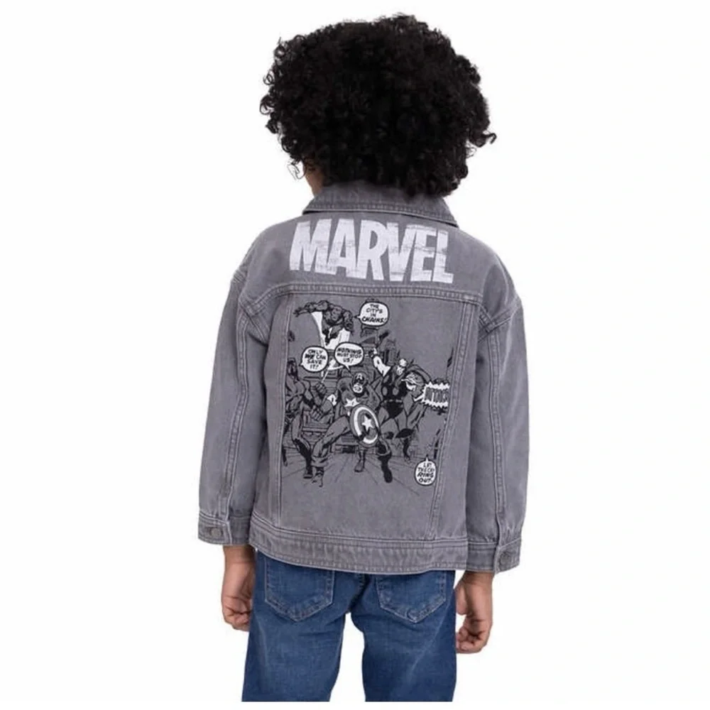 Bundle of Marvel Spider-Man Character Kids' Denim Jacket and T-Shirt Set size 2T